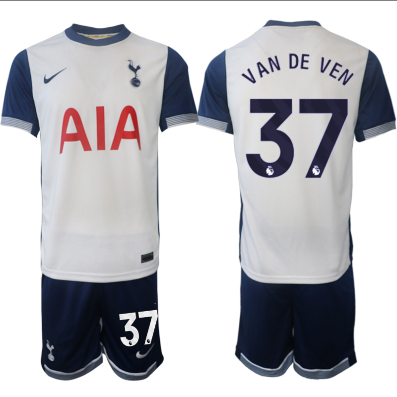 Men 2024-2025 Club Tottenham home White #37 Soccer Jersey